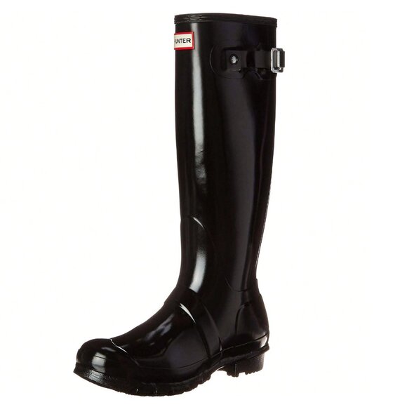 Hunter Women's Original Tall Gloss Boot- BLACK size 8- ***AUTHENTIC*** - Picture 1 of 6